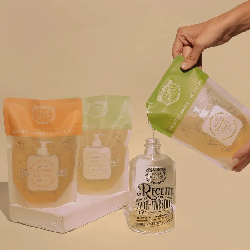 Pack de 6 recharges savon liquide de Marseille - Verveine Relaxante 6x500ml