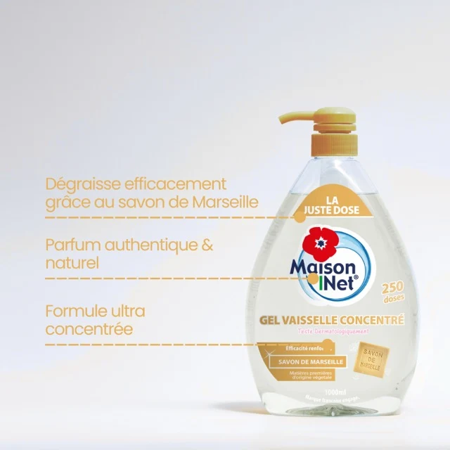 Gel Vaisselle Concentré Savon de Marseille - 1L