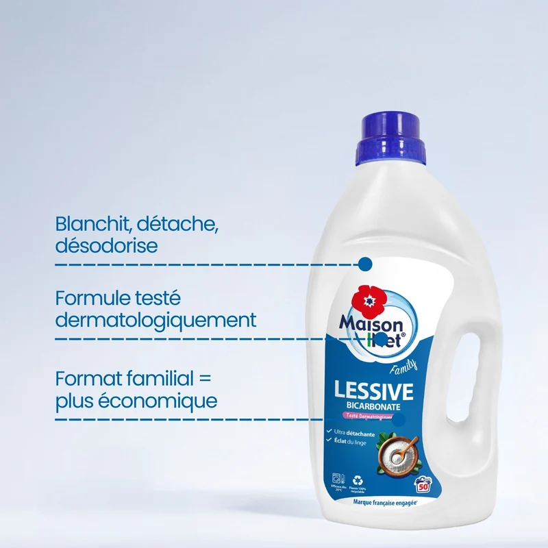 Lessive liquide Bicarbonate 50 lavages 2,25L