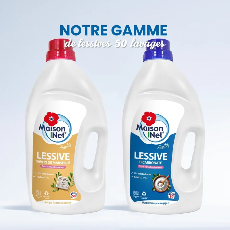 Lessive liquide Bicarbonate 50 lavages 2,25L