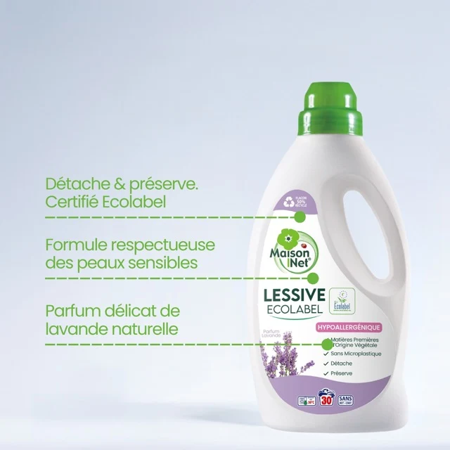 Lessive ECOLABEL Lavande 1,5L 30 lavages