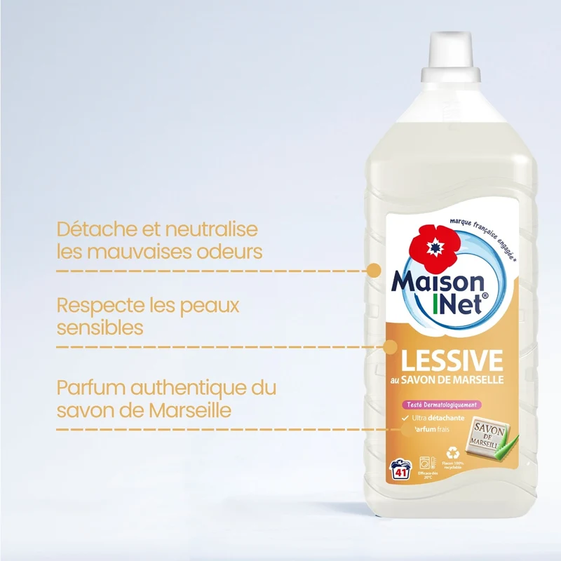 Lessive Marseille Aloe Vera 41 lavages éco-compactable