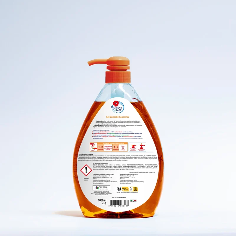Gel vaisselle Vinaigre de Cidre 1L 250 doses