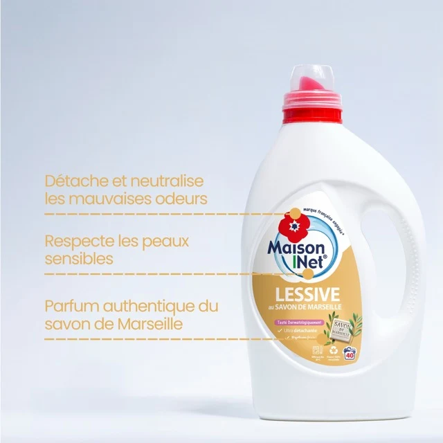 Lessive Savon de Marseille 1,82L 40 lavages