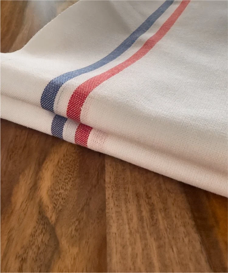Lot de 2 torchons de cuisine - Bandes Tricolores