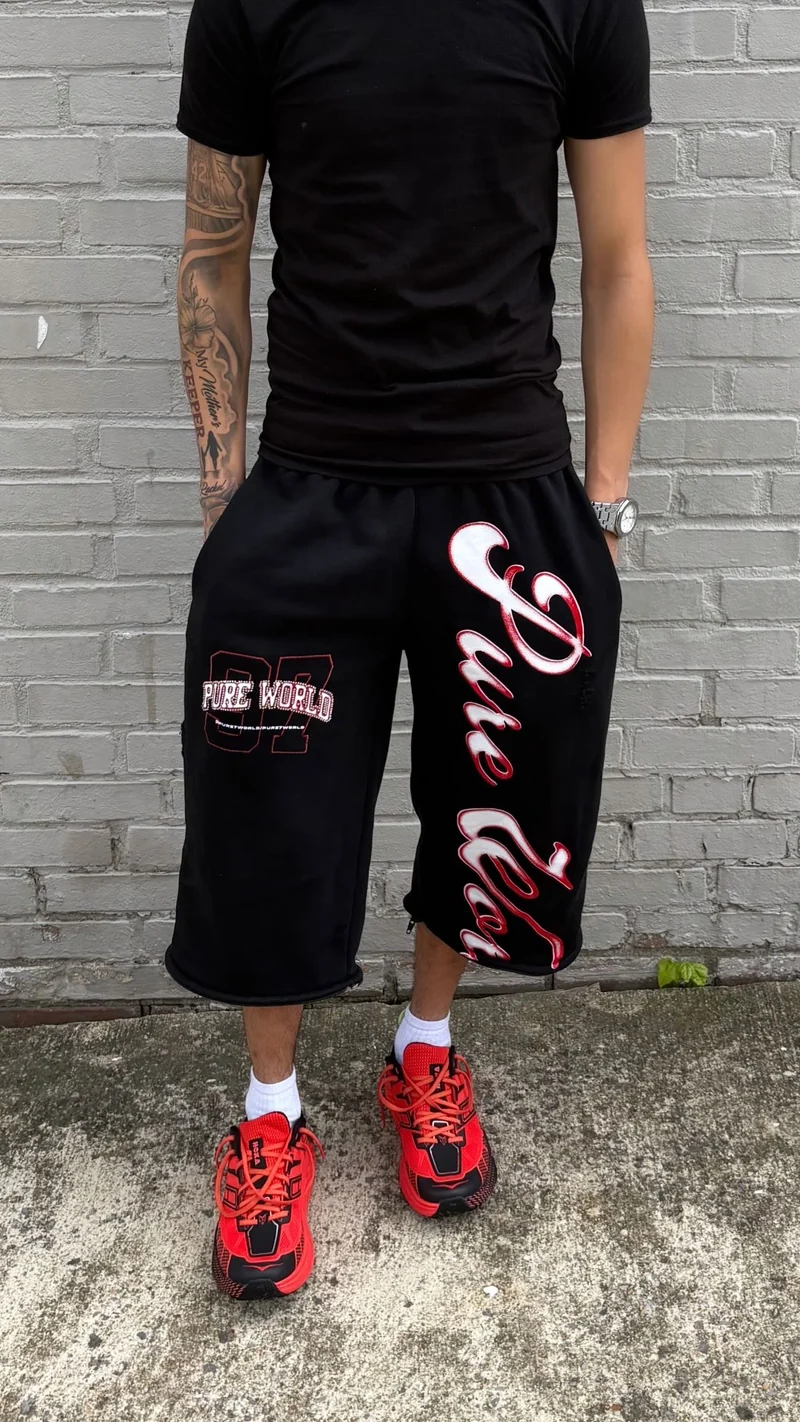 Black/Red Sweat/Shorts