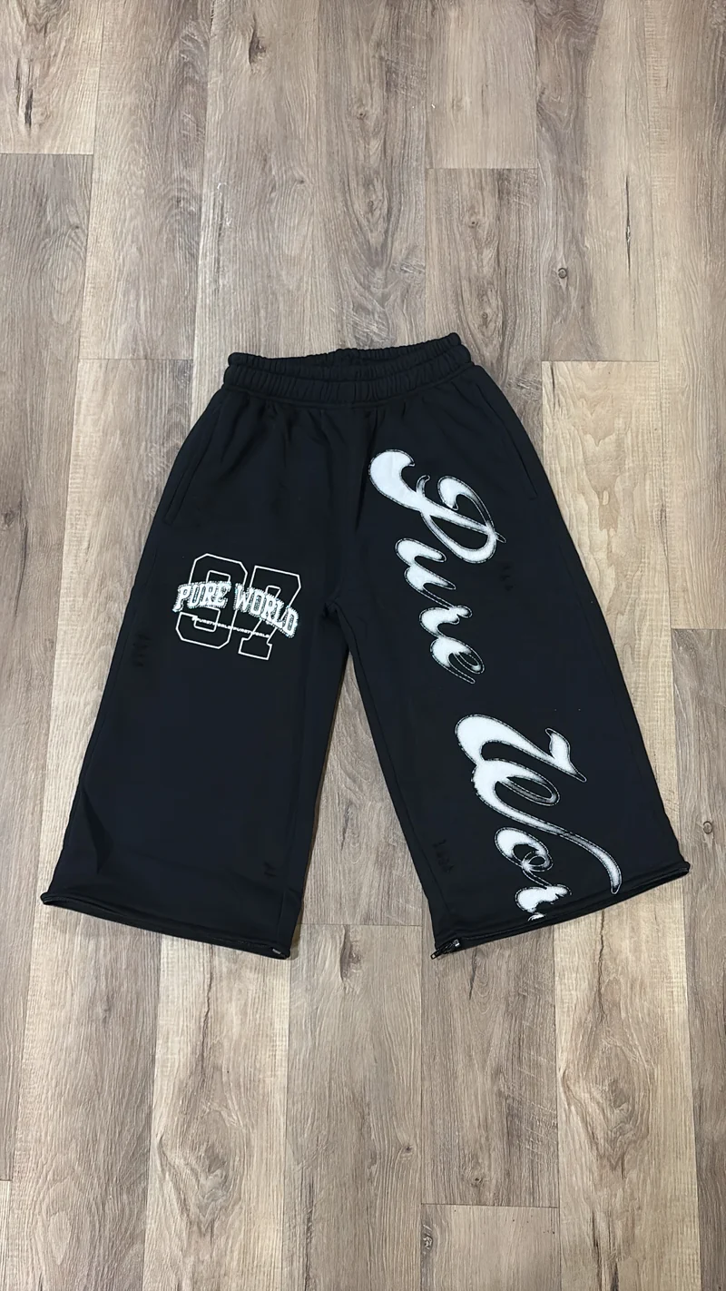 Black/White Sweat/Shorts