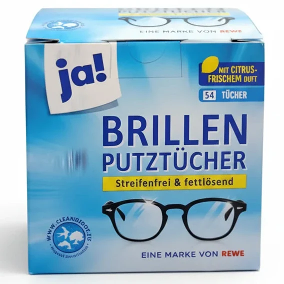 Lingettes Nettoyantes pour Lunettes et Verres Lunettes ja! 54 Pièces