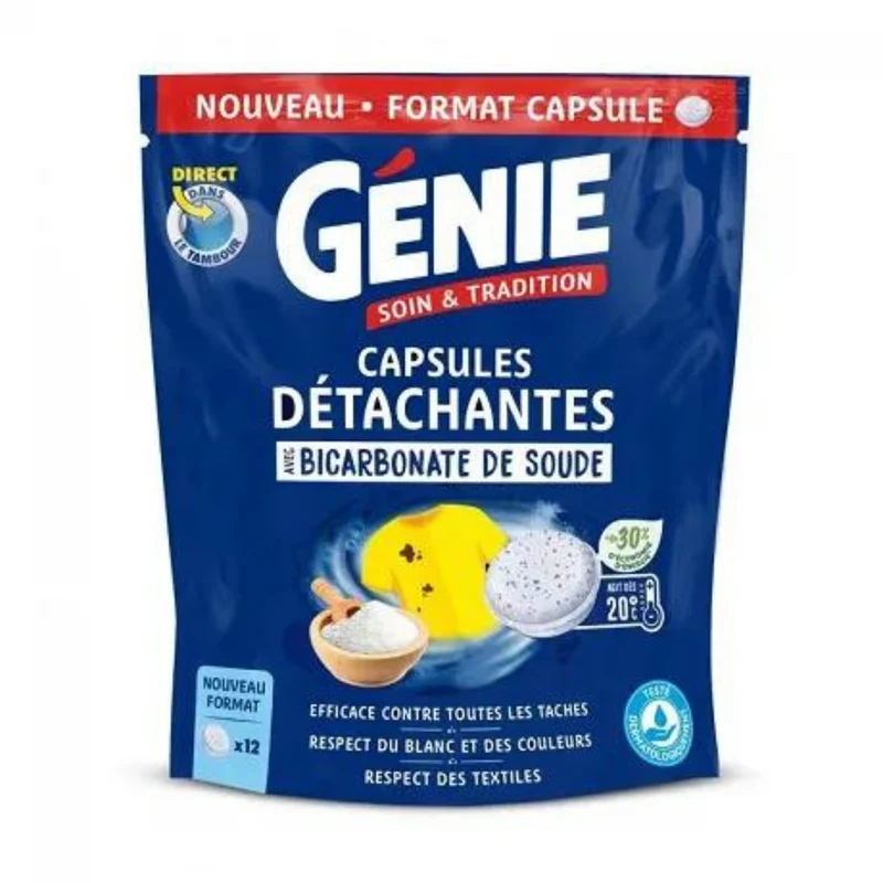 GENIE Capsules détachantes avec bicarbonate de soude 240g -J24