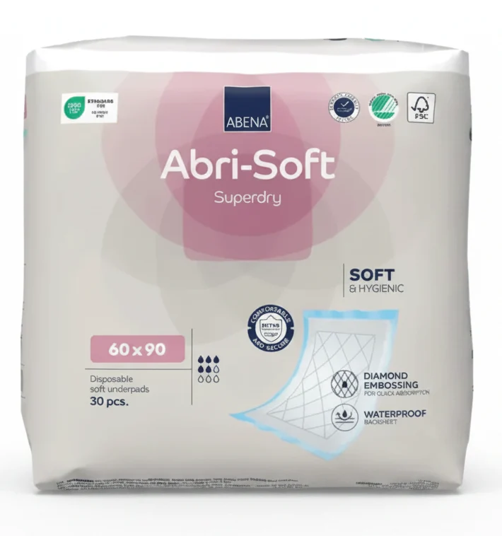 Alèses Jetables Ultra Absorbantes 60 × 90 cm – ABENA Abri-Soft Superdry 30 Pièces