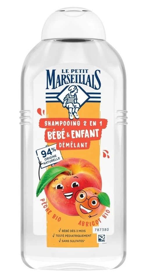 shamp bebe+demelant peche & abricot le petit marseillais 300ml