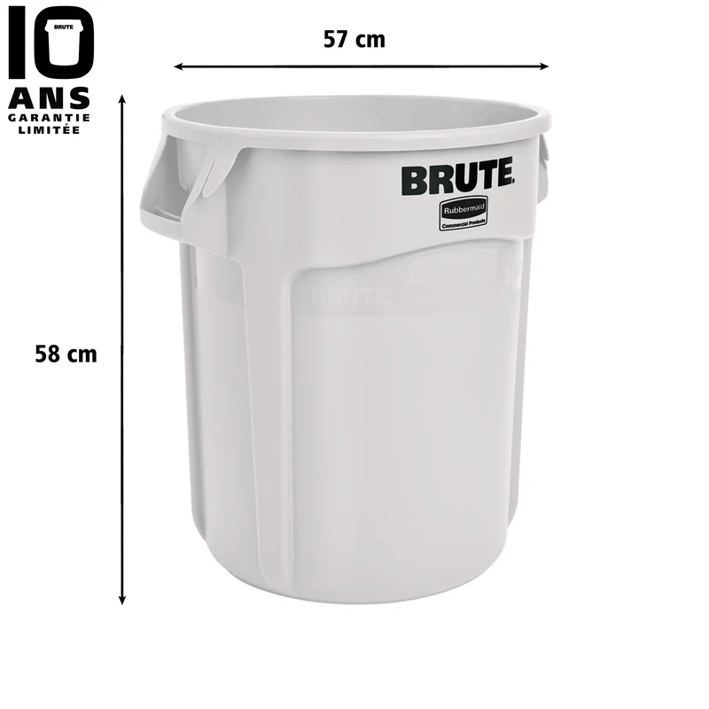 POUBELLE BRUTE ROND 75L BLANC