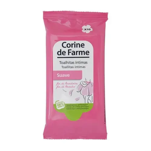 Lingettes Intimes Douces à Usage Quotidien 10 unités Corine de Farme