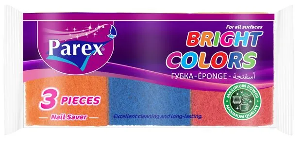 3 Éponges Grattante Couleur Vive Parex