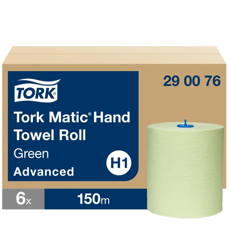 ESSUIE-MAINS ROULEAU TORK MATIC® ADVANCED H1 VERT 150M 2 PLIS ECOLABEL X6