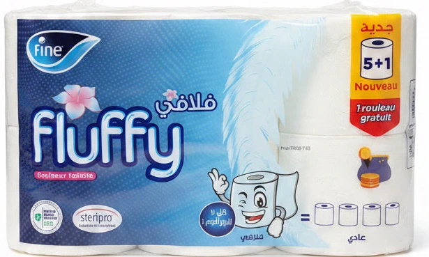 Lot de 6 Rouleaux Papier Hygiénique Fluffy Fine