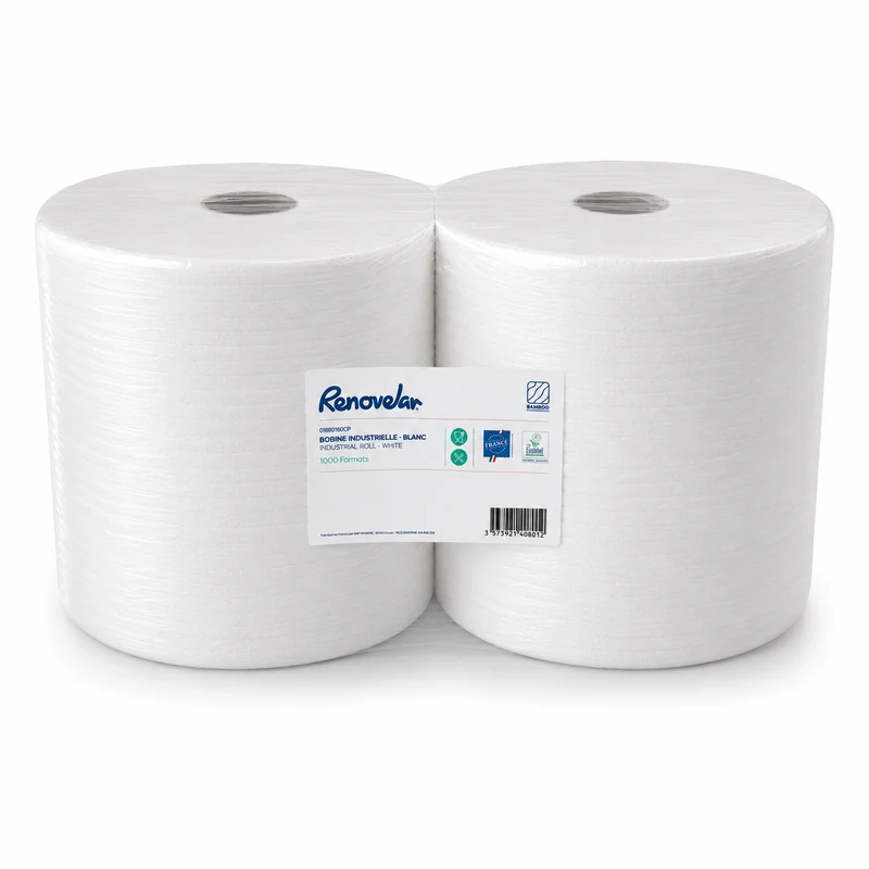 BOBINE BLANCHE 1000 FORMATS 2 PLIS COLLES FT 22.6X28 CM