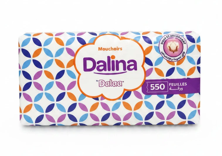 Mouchoirs en Papier Doux et Résistants Dalina Dalaa 550 Feuilles