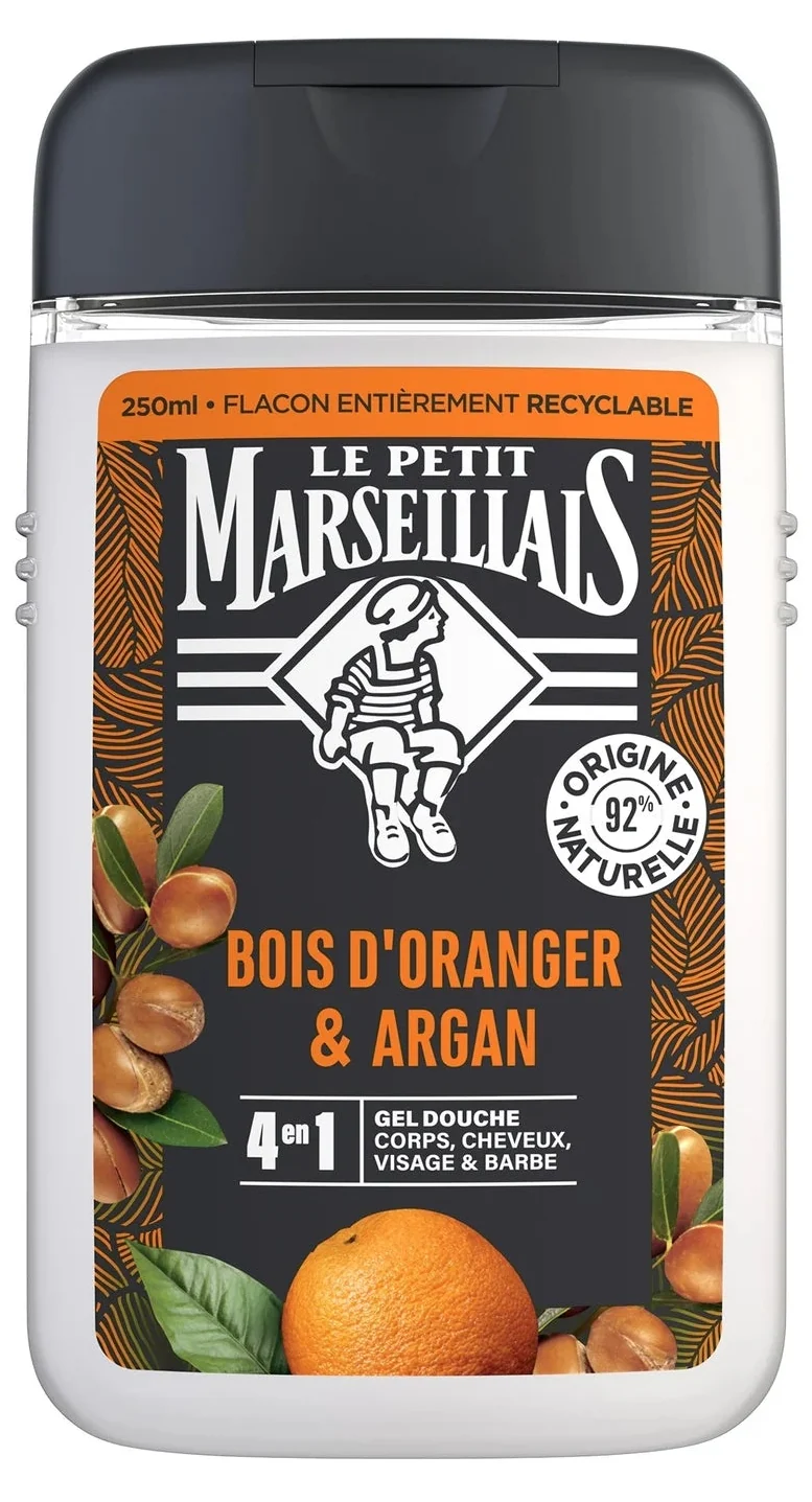 Gel Douche Homme Bois d'Oranger & Argan Le Petit Marseillais 250ml