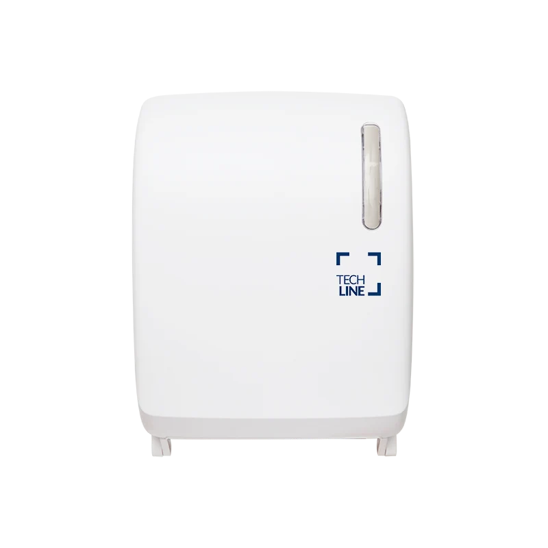 DISTRIBUTEUR D’ESSUIE-MAINS ROULEAUX À DÉCOUPE AUTOMATIQUE TECHLINE BLANC