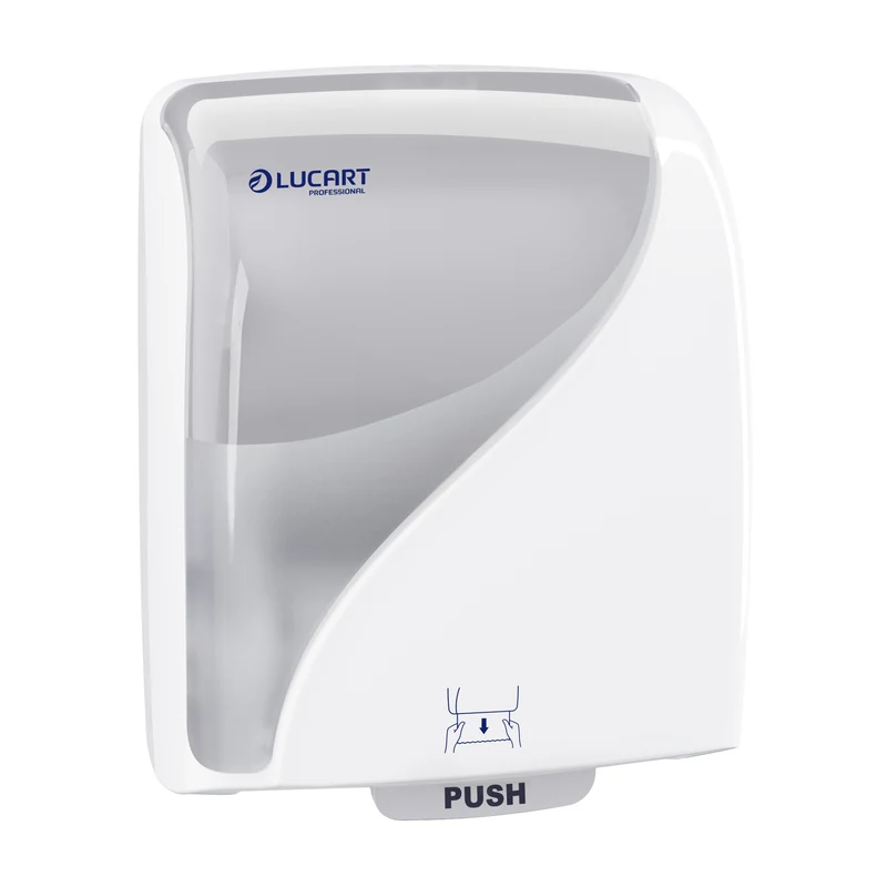 DISTRIBUTEUR D’ESSUIE-MAINS ROULEAUX À DÉCOUPE AUTOMATIQUE IDENTITY BLANC