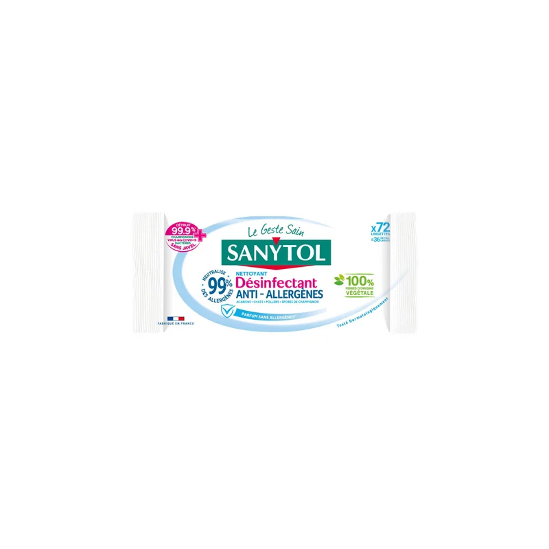 SANYTOL Lingettes Désinfectantes AntiAllergènes -J24/20