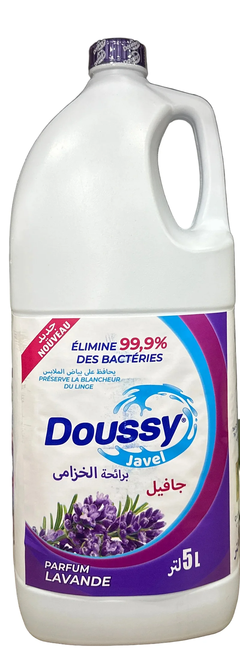 Eau de Javel Lavande Désinfectant Multi-Usage pour Linge Blanc et Surfaces Doussy 5L