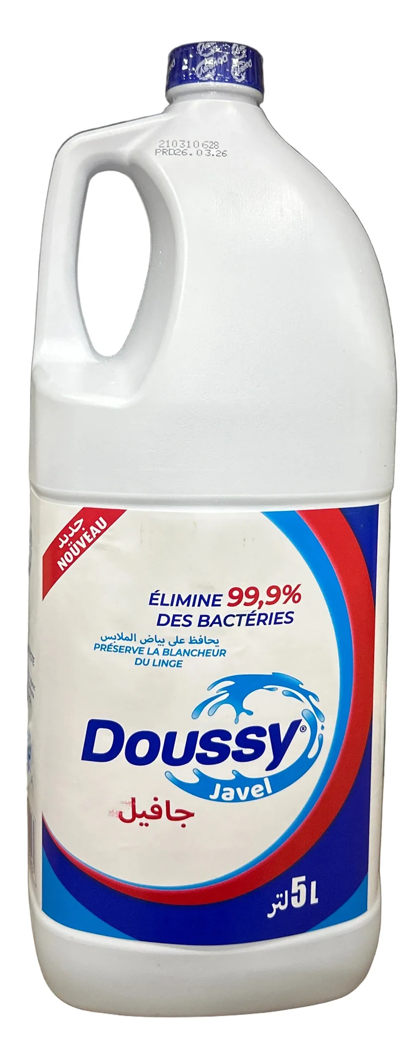 Eau de Javel Désinfectant Multi-Usage pour Linge Blanc et Surfaces Doussy 5L