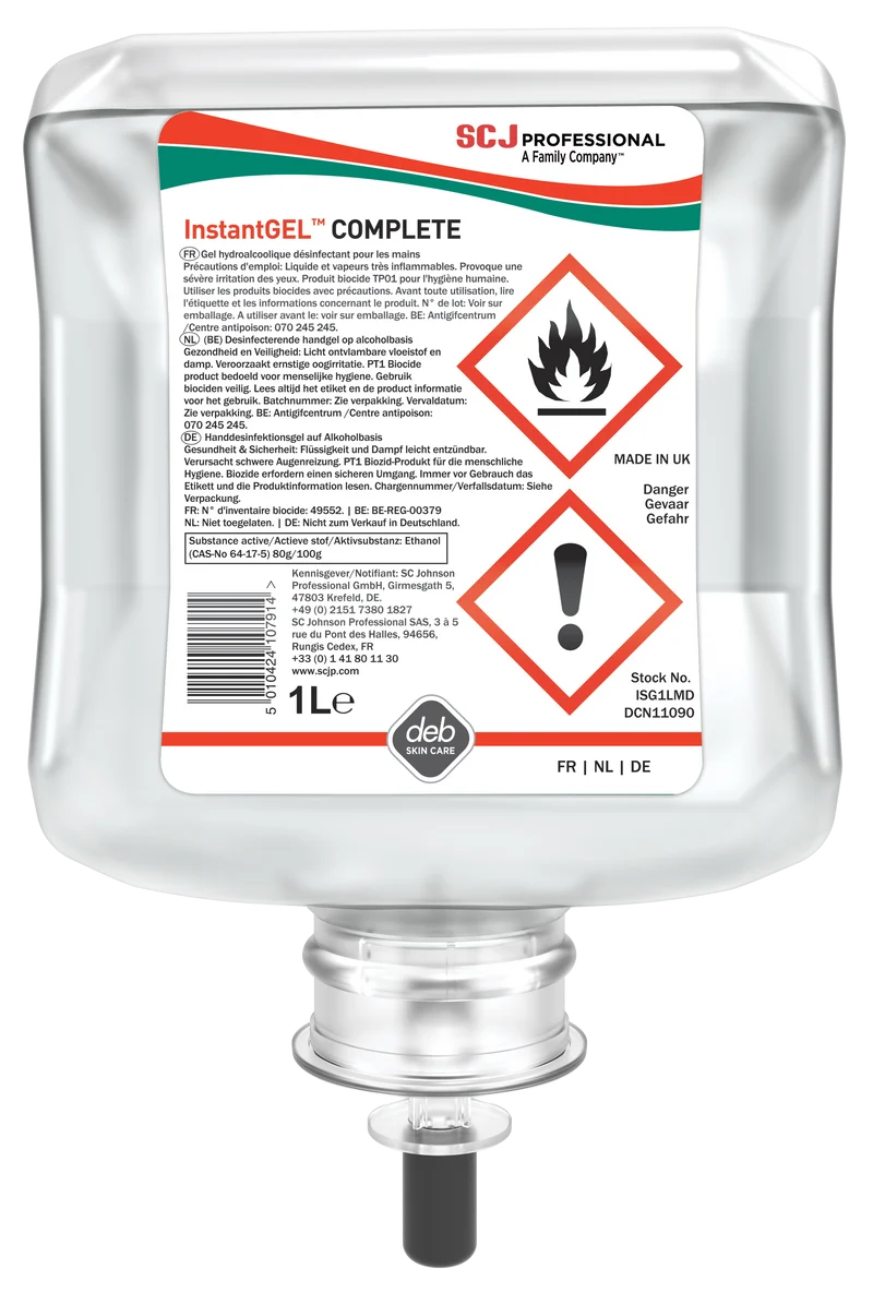 GEL HYDROALCOOLIQUE INSTANTGEL® COMPLETE CARTOUCHE 1LX6