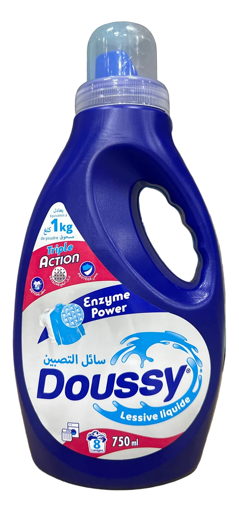 Détergent Liquide 20 lavages Enzyme Power Parfum Frais Bleu Doussy 750 ml
