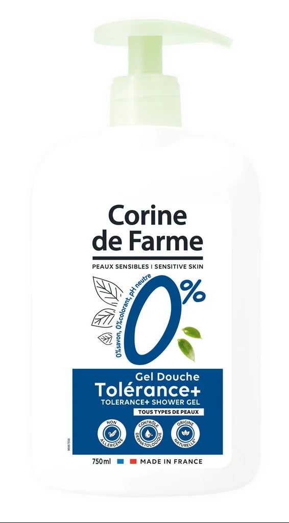 Gel Douche peau sensible Soin 0% Corine de Farme 750 ml