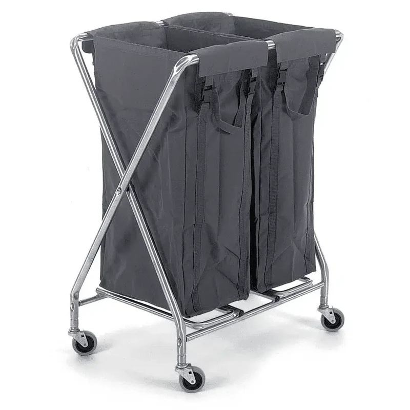 NX1002 CHARIOT A LINGE "X" PLIANT + 2 SAC A LINGE EN TOILE RENFORCEE 100L - NUMATIC