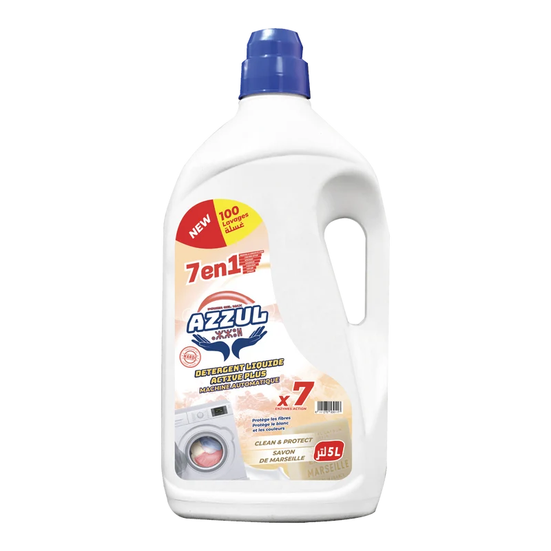Liquide lessive détergent savon de marseille 5L AZZUL