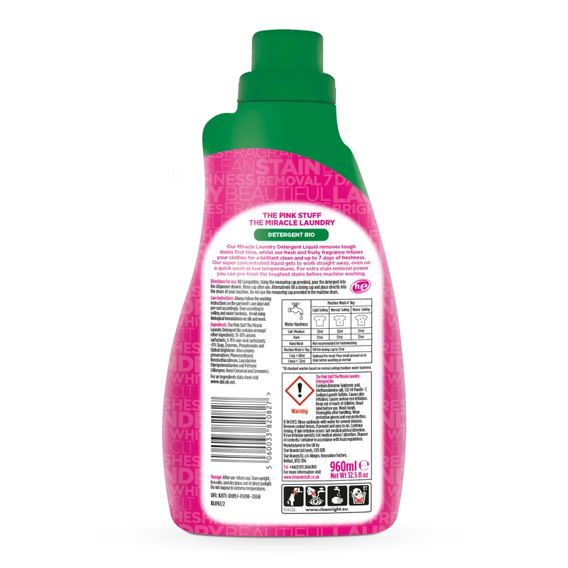 The Miracle Laundry BIO Liquid The Pink Stuff 960 ml