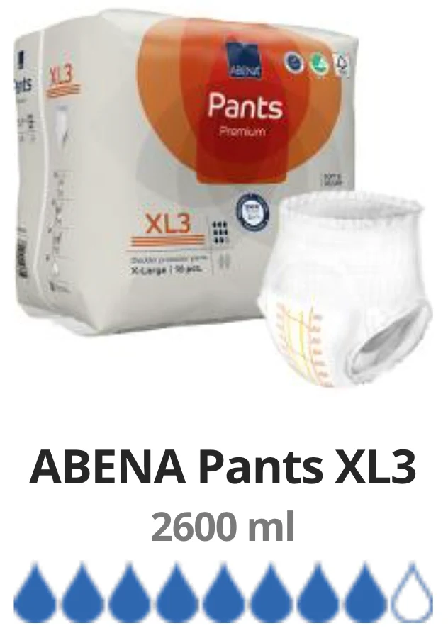 16 Couches Culotte pour adulte Abena Premiun Taille XL3 (130 -170cm)