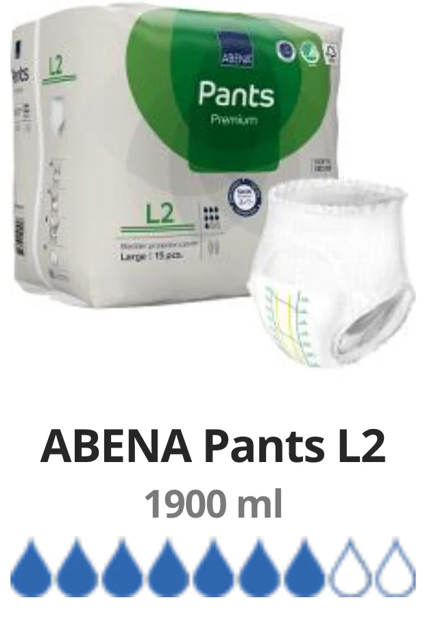 15 Couches Culotte pour adulte Abena Premiun Taille L2 (100 - 140 cm)