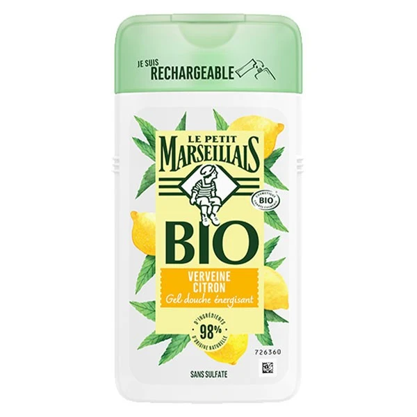 Gel Douche Bio Énergisant Verveine Citron Le Petit Marseillais 250 ml