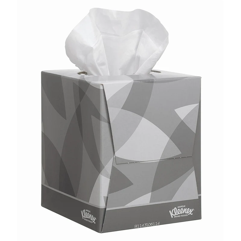 MOUCHOIR BOÎTE CUBIQUE KLEENEX® BLANC 90 FORMATS 2 PLIS X12