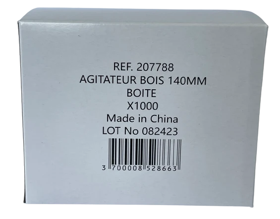 AGITATEUR BOIS 14CM BOÎTE X1000