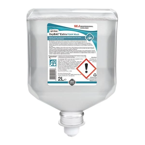 SAVON ANTIMICROBIEN MOUSSE OXYBAC® EXTRA FOAM WASH CARTOUCHE 2L X4