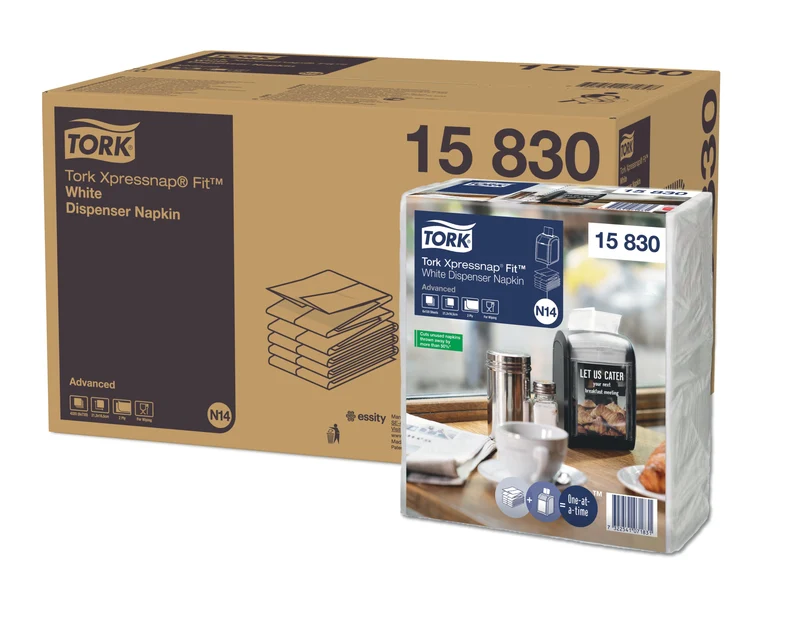 SERVIETTE POUR DISTRIBUTEUR 21,3X16.5CM TORK® XPRESSNAP FIT® N14 2 PLIS BLANC X4320