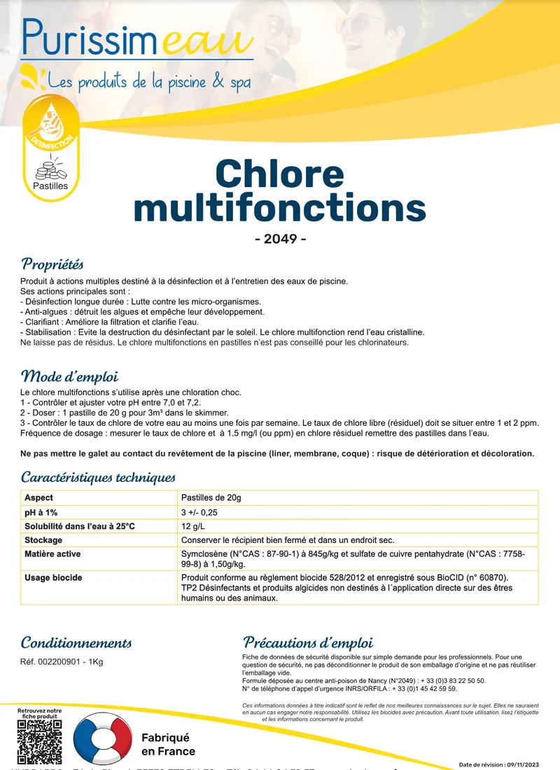 CHLORE MULTIFONCTIONS pastille 20g