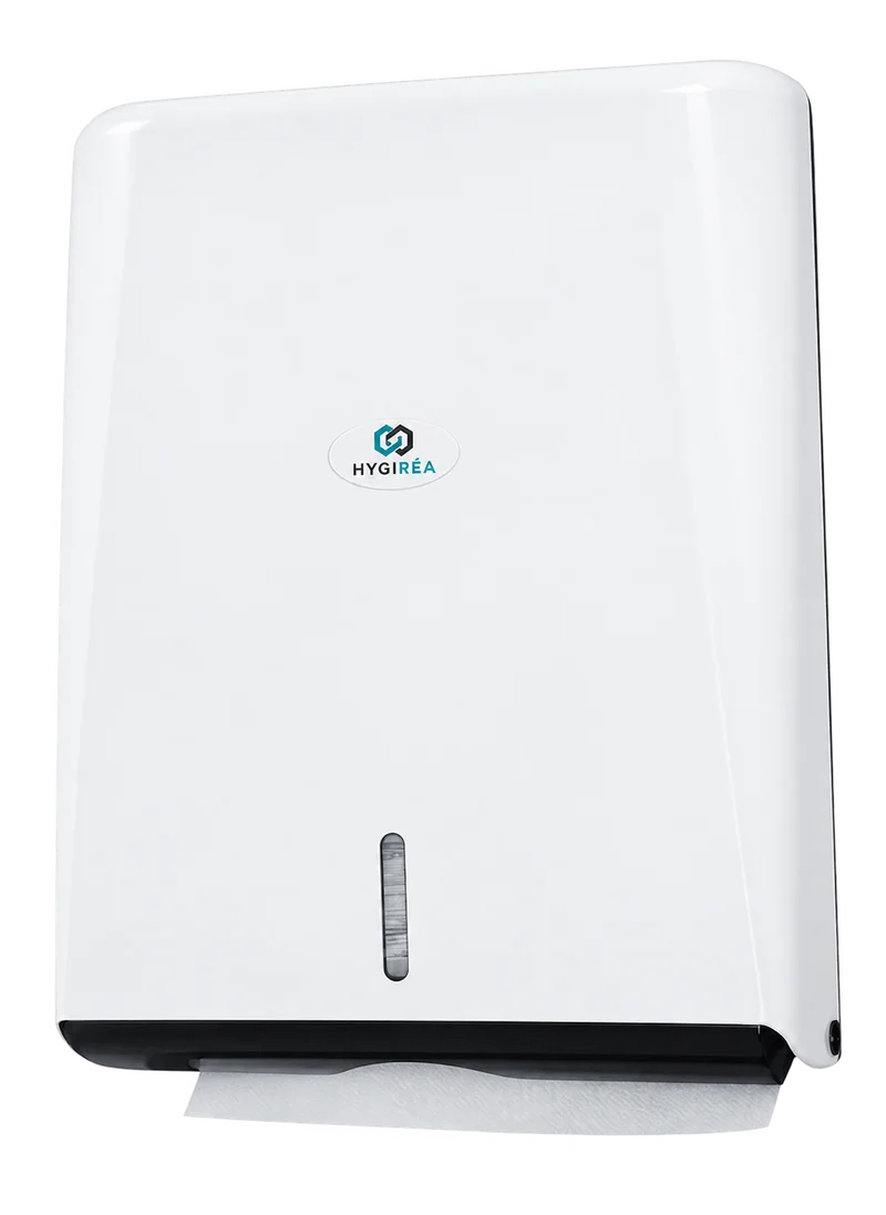 DISTRIBUTEUR BLANC ESSUIE-MAINS PLIÉS