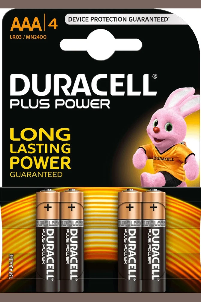 4 Piles Alcaline AAA Plus Power Duracell