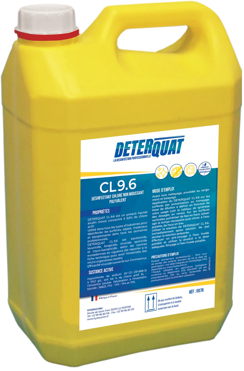 CL9.6% Javel (BIDON JAUNE)