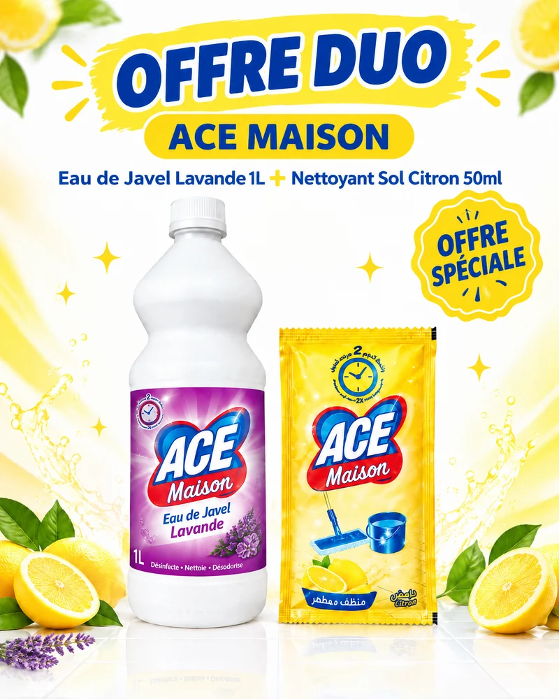 Eau De Javel Ace Lavande 1L+ACE Maison 50ml